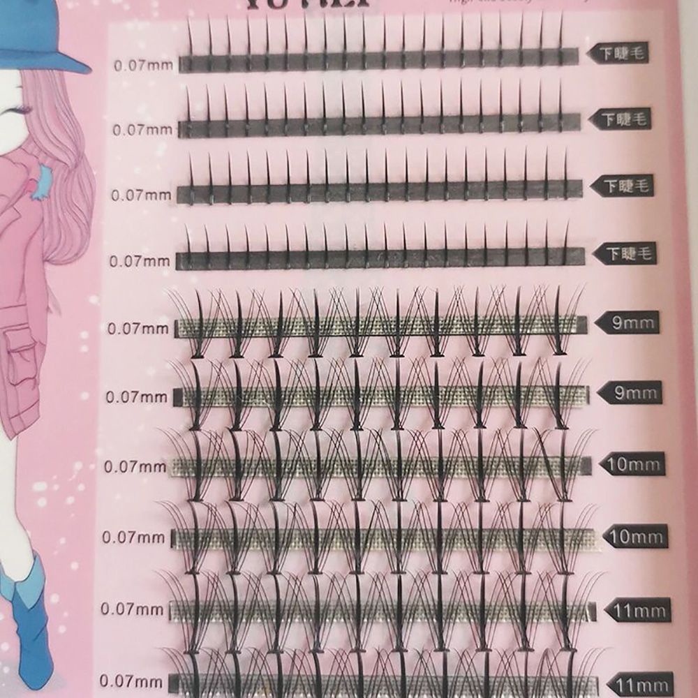 [Hàng mới về] 100 Cụm lông mi giả hình chữ A nối mi dài tự nhiên DIY