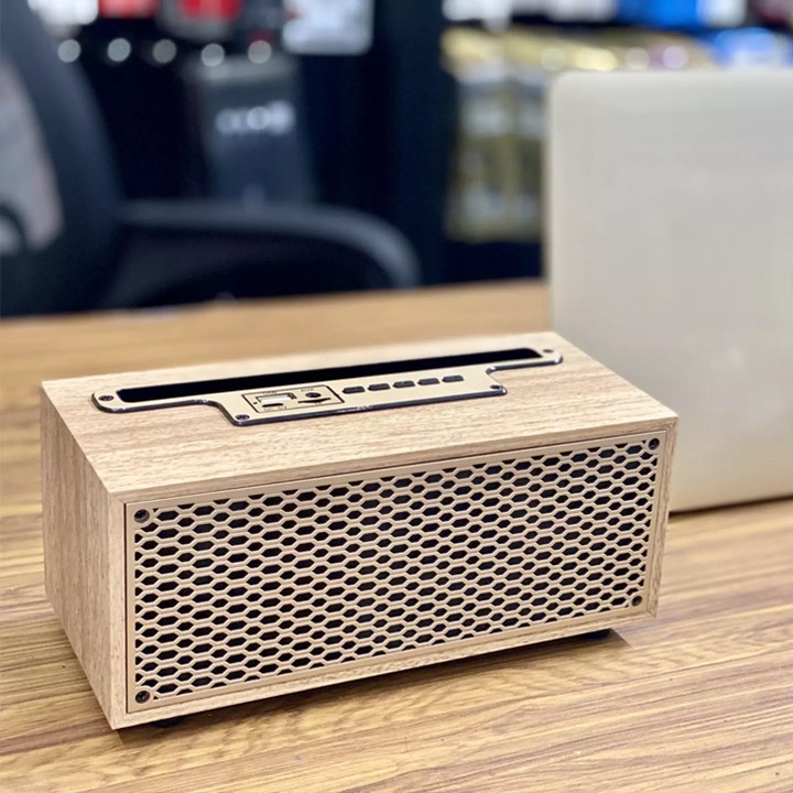 Loa bluetooth XM-5H, Kết nối blt 4.0, Phong cách cổ điển, Vỏ gỗ sang trọng, bass trầm ấm, AUX,FM,USB,TF, Kiêm giá đỡ ĐT