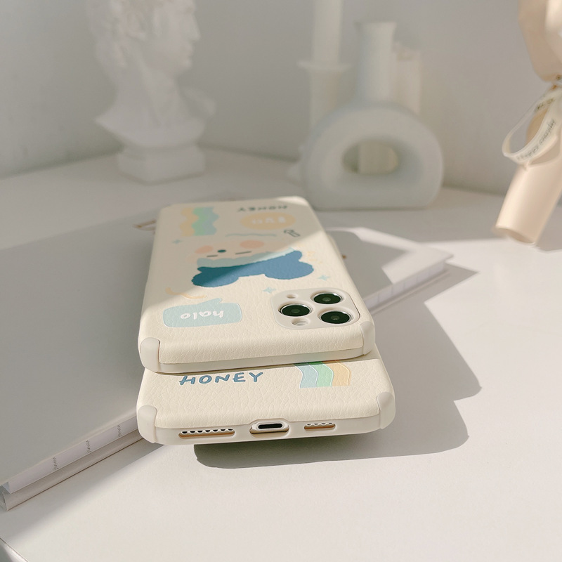 Ốp điện thoại silicone giả da họa tiết bé trai hoạt hình cho IPHONE 11PROMAX X XR XSMAX 7 8 PLUS SE2020 12PROMAX 12MINI | BigBuy360 - bigbuy360.vn