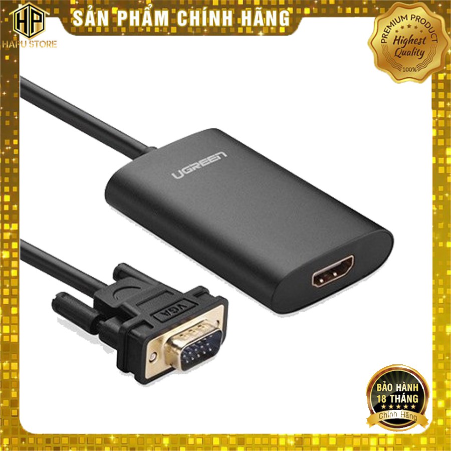 Cáp chuyển VGA to HDMI tích hợp Audio Ugreen 40264 chính hãng - Hapustore