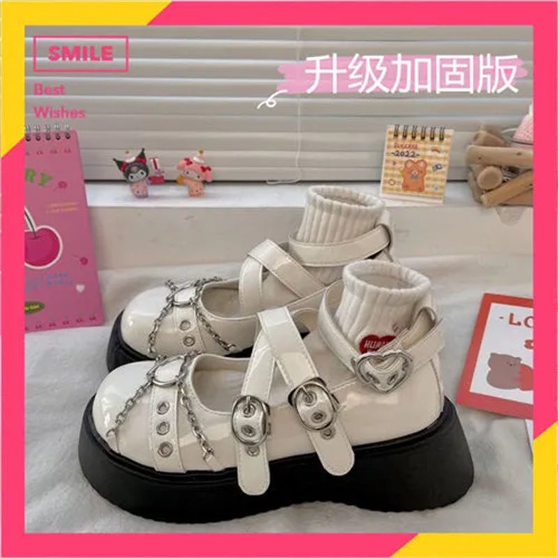 Giày Đế Dày Mũi Tròn Phong Cách lolita Thời Trang Mùa Hè 2022 Dành Cho Bạn Gái lea