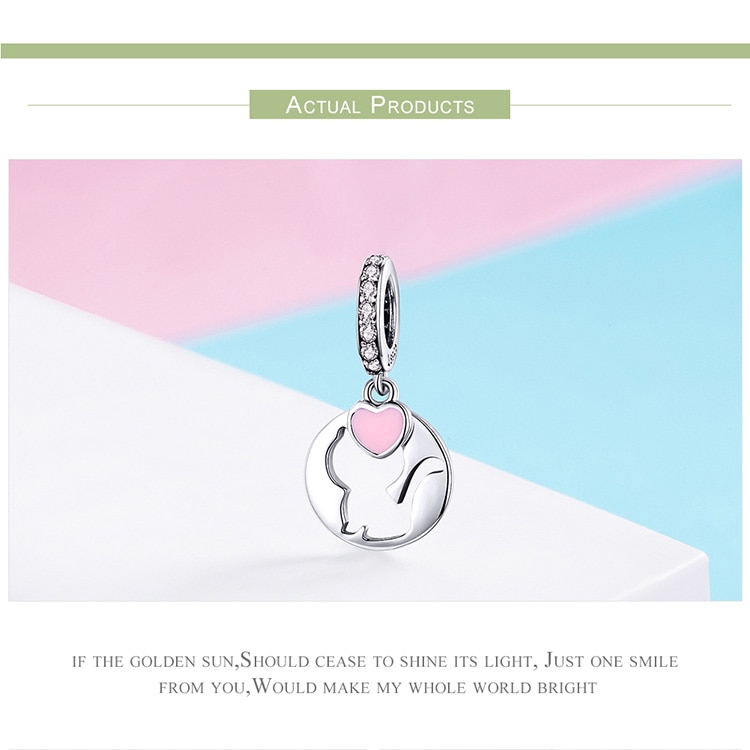 Mặt Dây Chuyền Bamoer Bằng Bạc 925 Hình Mèo Con Xinh Xắn Cho Nữ