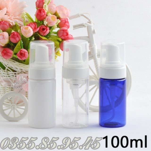 Chai xịt giọt tạo bọt 100ml đựng sữa rửa mặt, sữa tắm - Lọ chiết mỹ phẩm du lịch