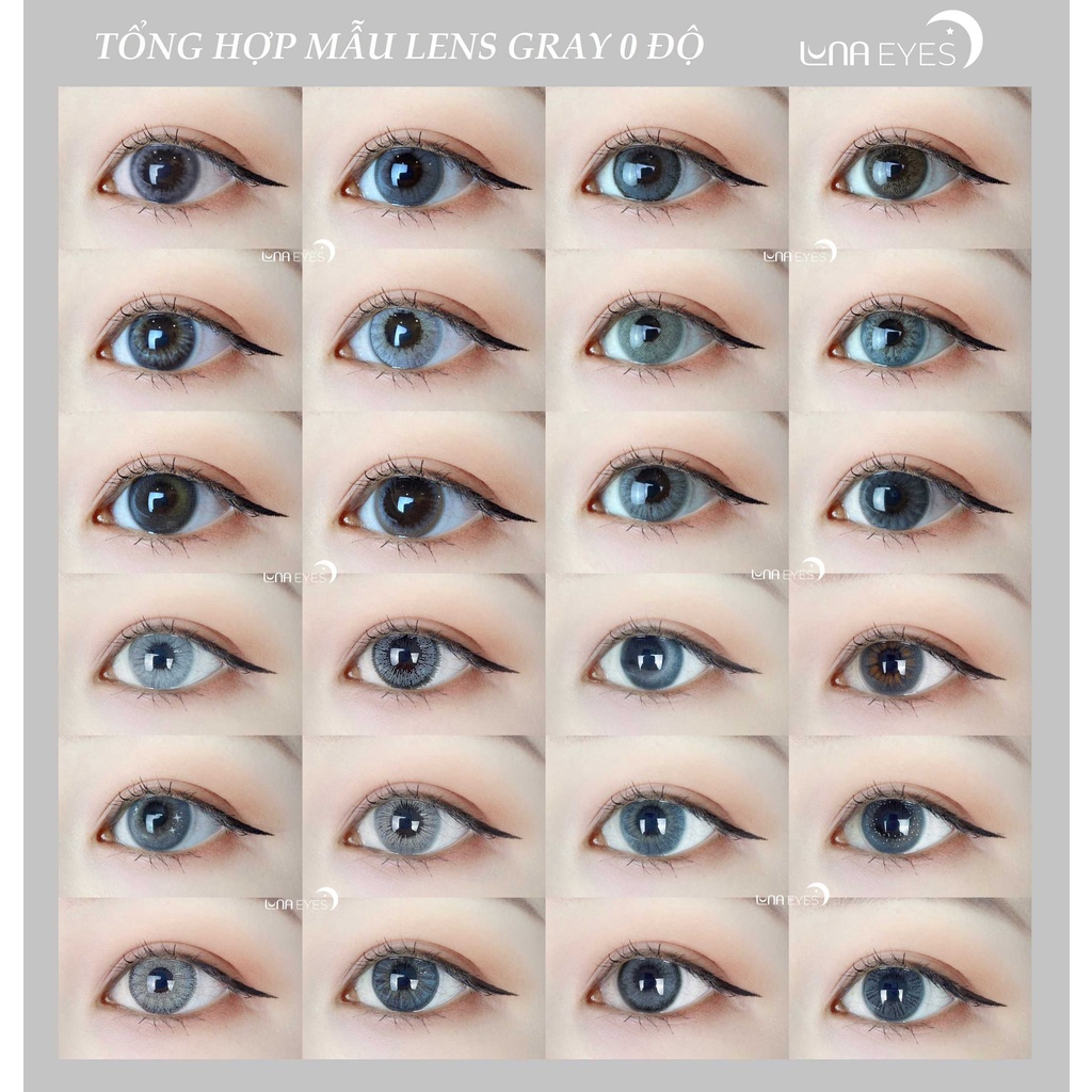 50 mẫu Lens Gray 0 độ LUNAEYES Kính áp tròng JOLLY STORE