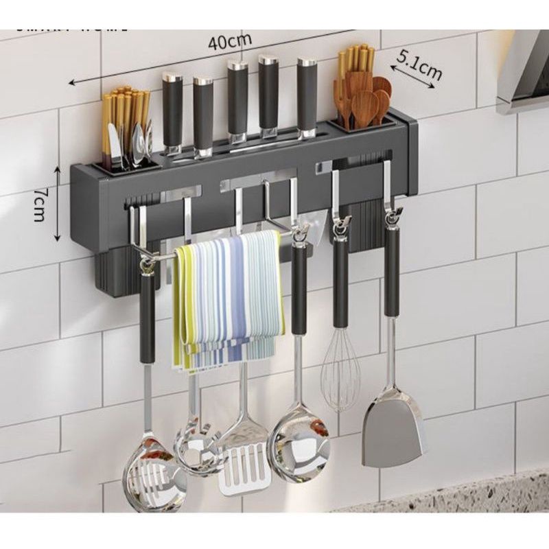 KỆ ĐỂ DAO KÉO GIÁ TREO ĐỒ NHÀ BẾP JUMI HOUSE - KỆ DAO KÉO TREO TƯỜNG THÔNG MINH