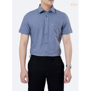 Áo sơ mi nam ngắn tay TQQ Cotton cao cấp không nhăn vạt ngang có túi K459CB