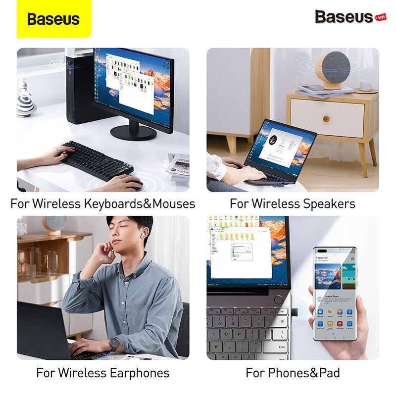 Usb Bluetooth Tốc Độ Cao Baseus Ba04 Bluetooth Receiver