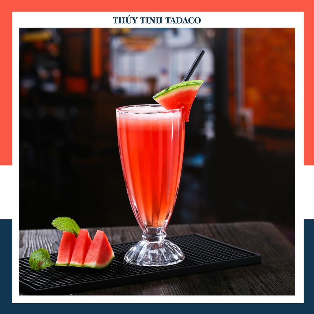 Ly thủy tinh sinh tố SODA sọc QIANLI IC028 | 340ml