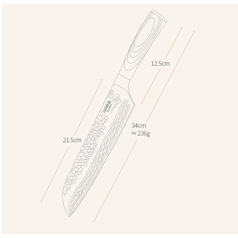 Dao Thái Thịt Inox  - 34cm Lưỡi : 21.5cm 236g