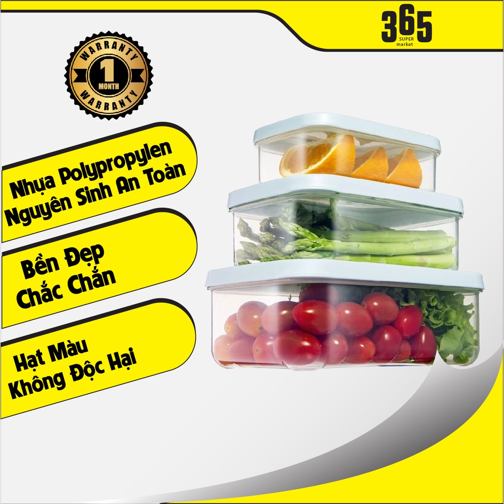 Hộp Nhựa Đựng Thực Phẩm Thức Ăn Hokkaido Chữ Nhật Cao Cấp Trong Suốt Bền Kín Chịu Nhiệt Cao Inochi Chính hãng