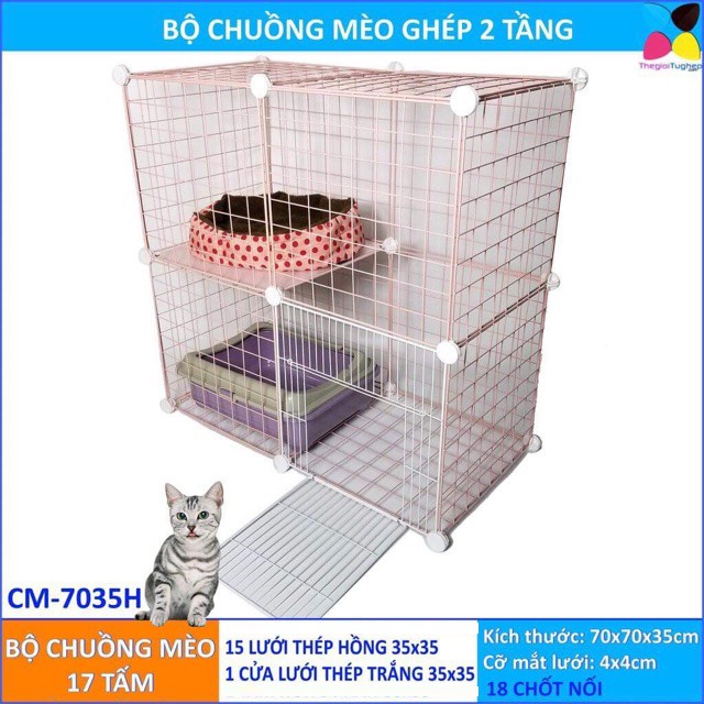 Quây Chuồng Pets Chó Mèo Hamsters, Khung Lưới Lắp Ghép Sơn Tĩnh Điện Giá Rẻ (Tặng Kèm Chốt)