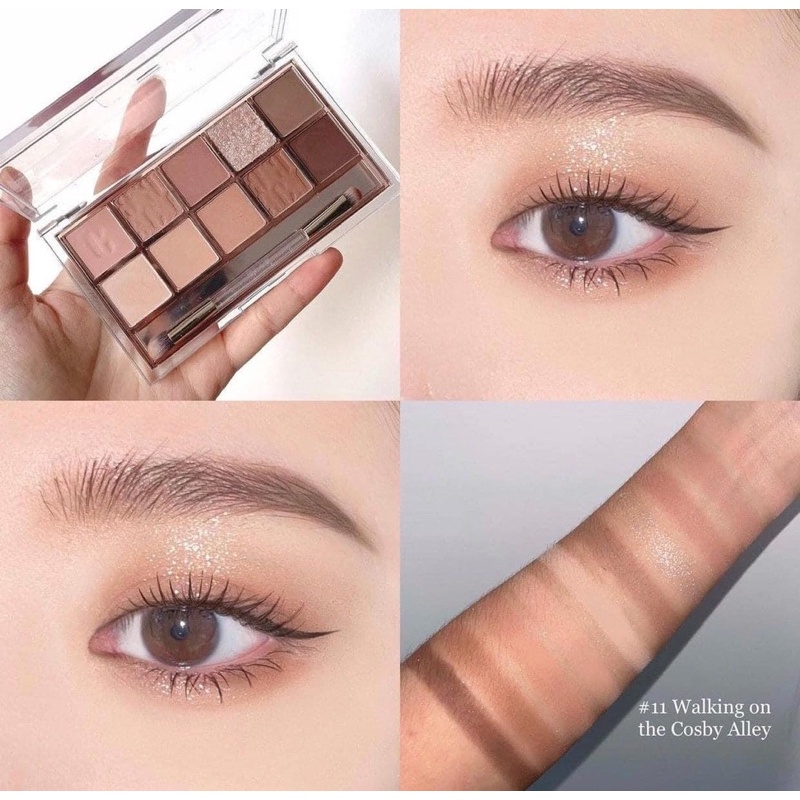 Có kèm cọ mắt - Bảng phấn mắt CLIO Pro Eye Palette màu số 11 tone Walking on the Cozy Alley nâu nhẹ nhàng