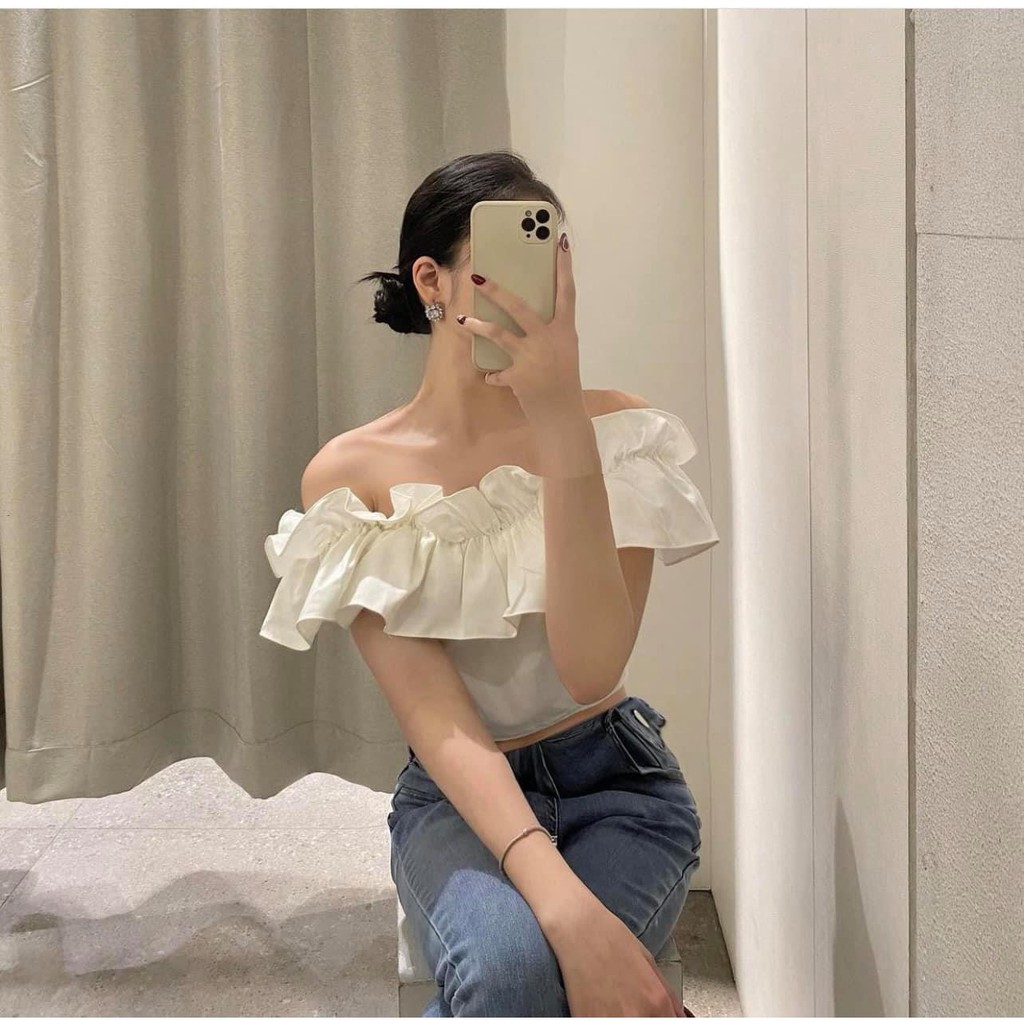 Áo Crop bèo trễ vai (Ảnh Thật Shop Chụp) cực xinh