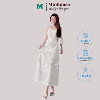 Váy yếm hở lưng, maxi đi biển