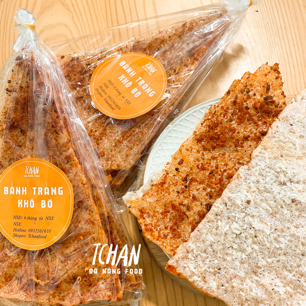 Bánh Tráng Dừa Nướng Bò Khô Tchan Food Đặc Sản Đà Nẵng Siêu Giòn, Thơm Ngon