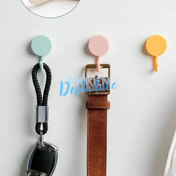 Móc Treo Đồ Tròn Dán Tường Đa Năng Gắn Trang Trí Nhà Cửa Nhiều Màu Sắc