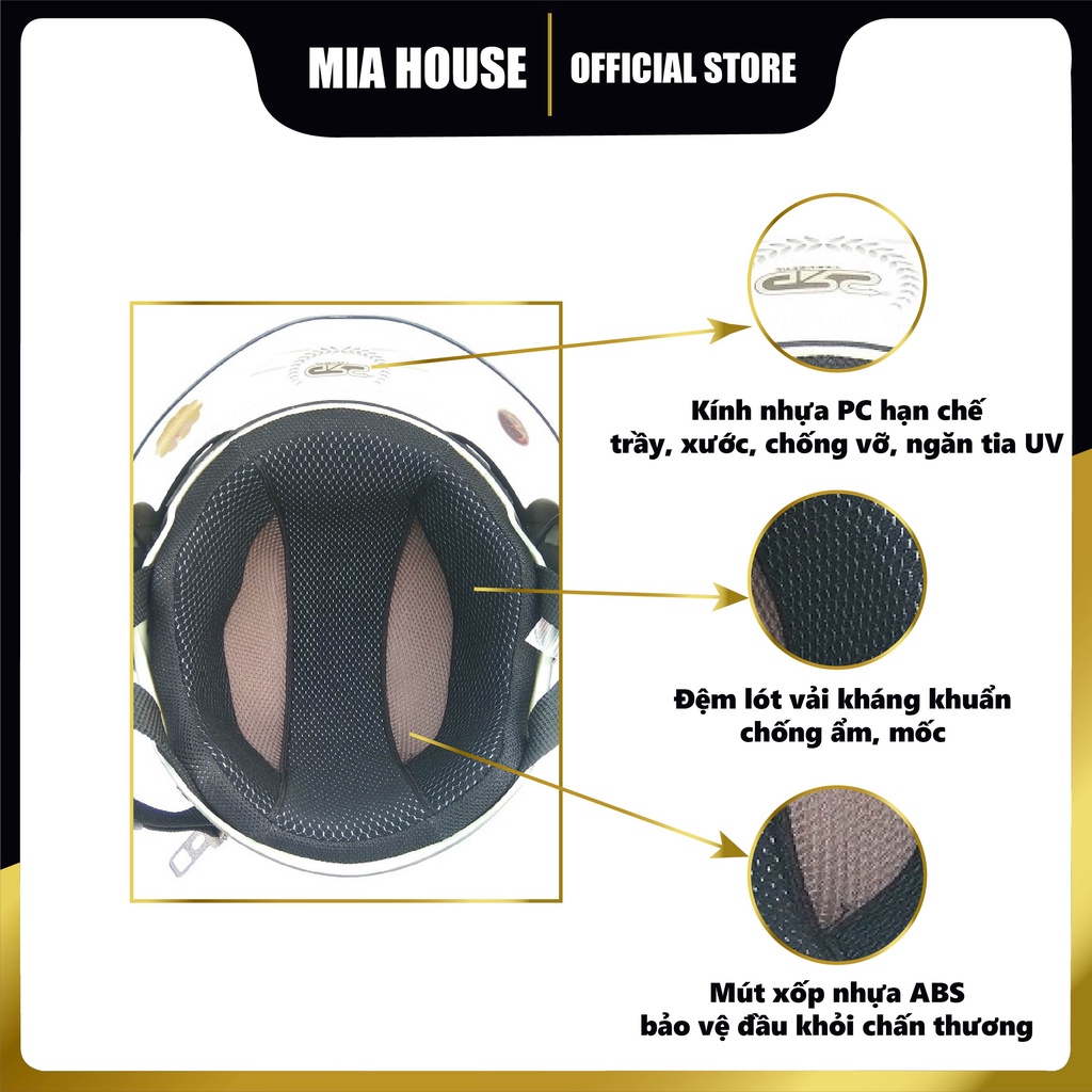 Mũ bảo hiểm nam nữ nửa đầu 1/2 có kính âm GRS A737K freesize nhiều màu siêu hot