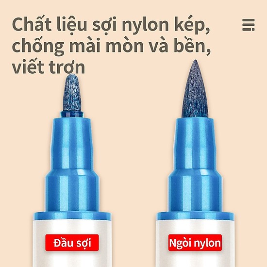 BỘ 10 BÚT DẠ QUANG HAI ĐẦU DELI 70704 (MÀU NHŨ, ĐẦU BRUSH CÓ THỂ VIẾT CALLIGRAPHY)