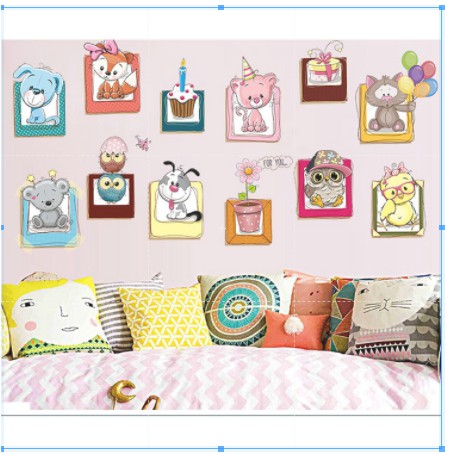 Decal trang trí tường Khung Tranh vui nhộn cho Bé