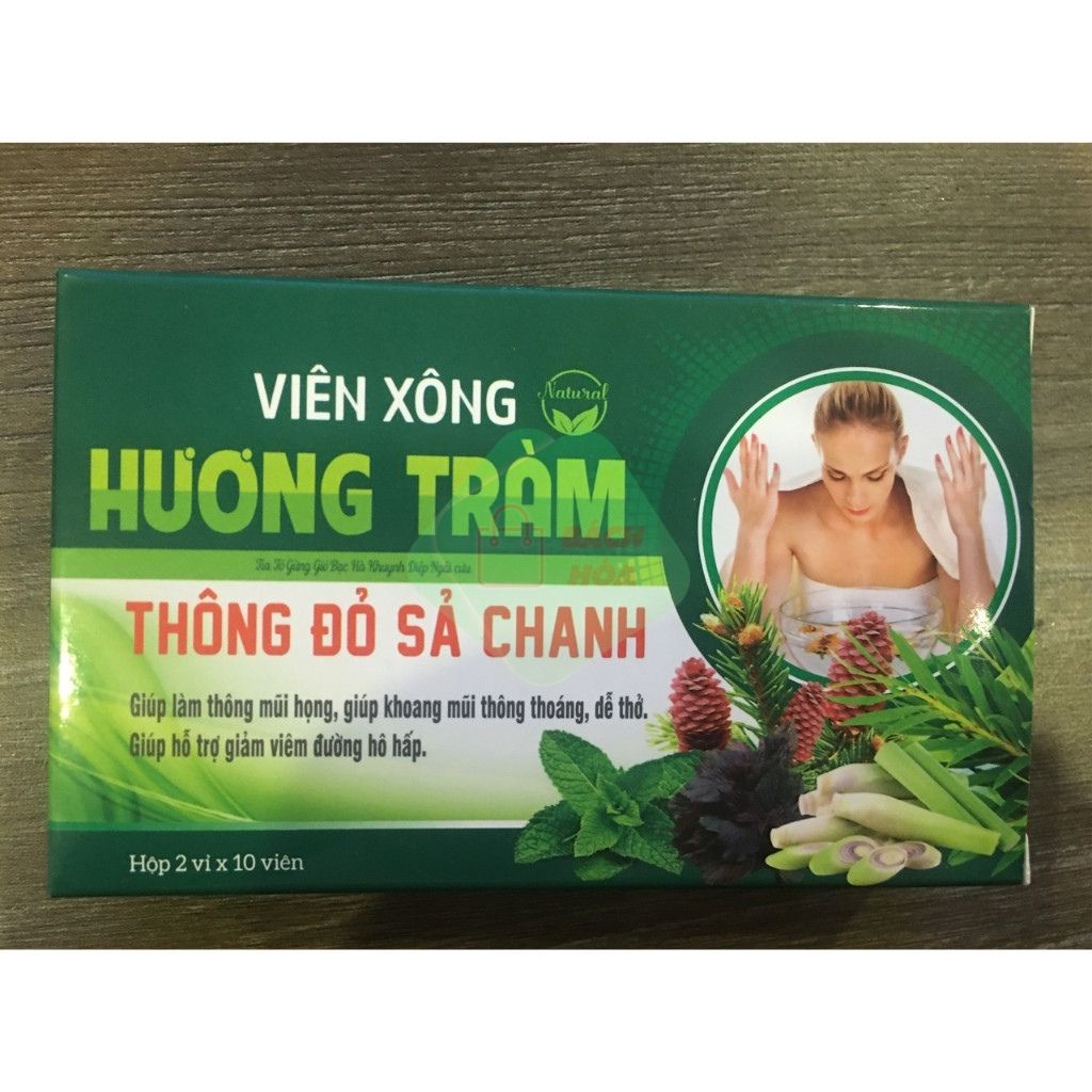 1 Hộp Viên Xông Thảo Dược Thiên Nhiên Natural, Viên Xông Hương Tràm