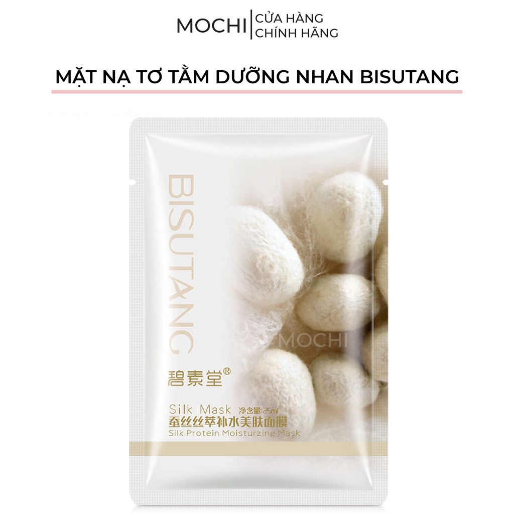 Mặt Nạ Giấy Tơ Tằm Dưỡng Nhan l Thải Độc l Dưỡng Trắng Da Cấp Ẩm Silk Mask Đắp Mặt Tảo Biển Bisutang Nội Địa MOCHI SHOP