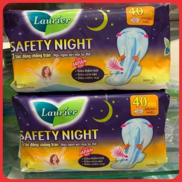Băng vệ sinh Laurier Fresh and Free ban đêm đêm nhiều có cánh 4 miếng 40cm ( mẫu mới )