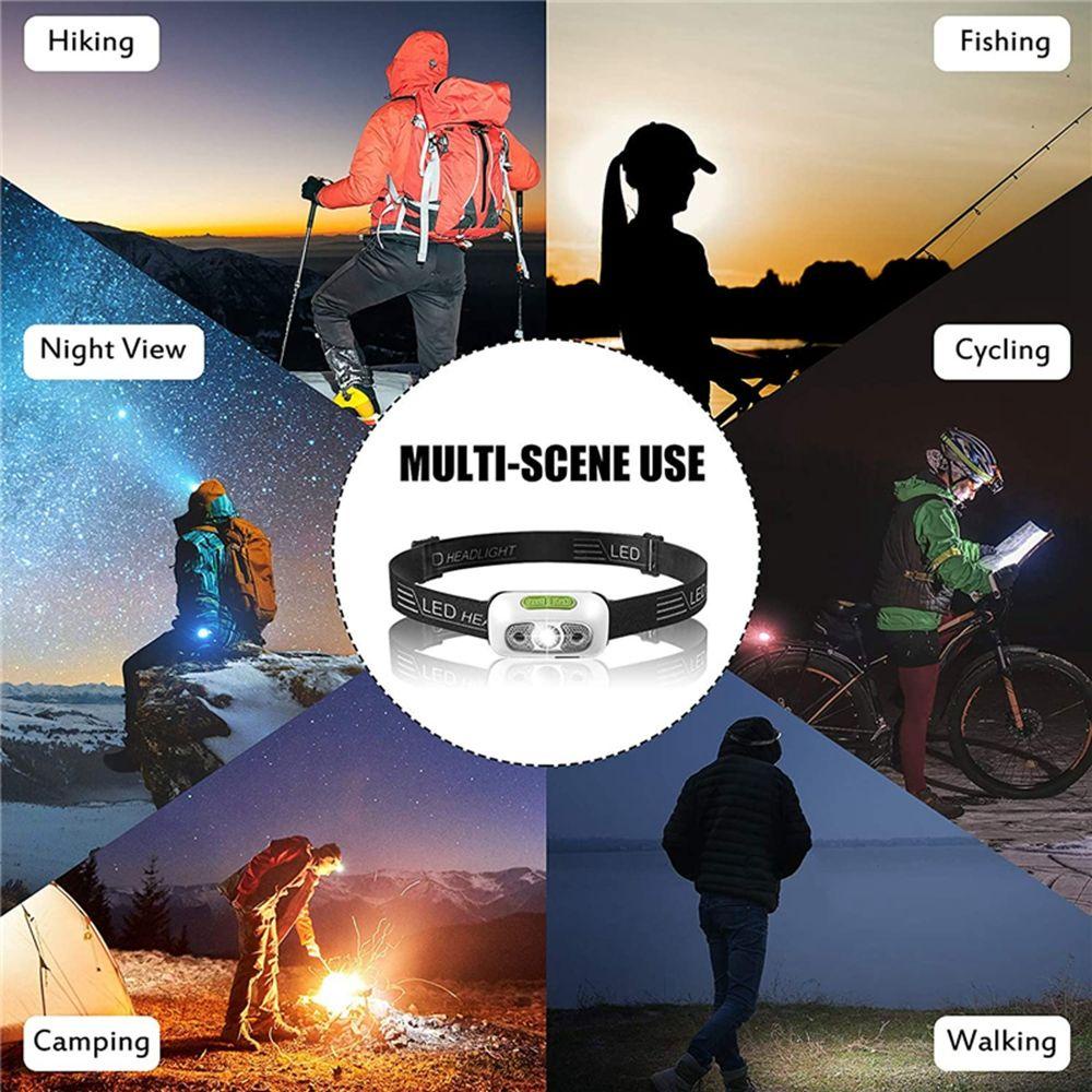 Đèn Pin Đội Đầu Cảm Biến Hồng Ngoại Nhỏ Gọn Dành Cho Câu Cá / Chạy Bộ / Cắm Trại