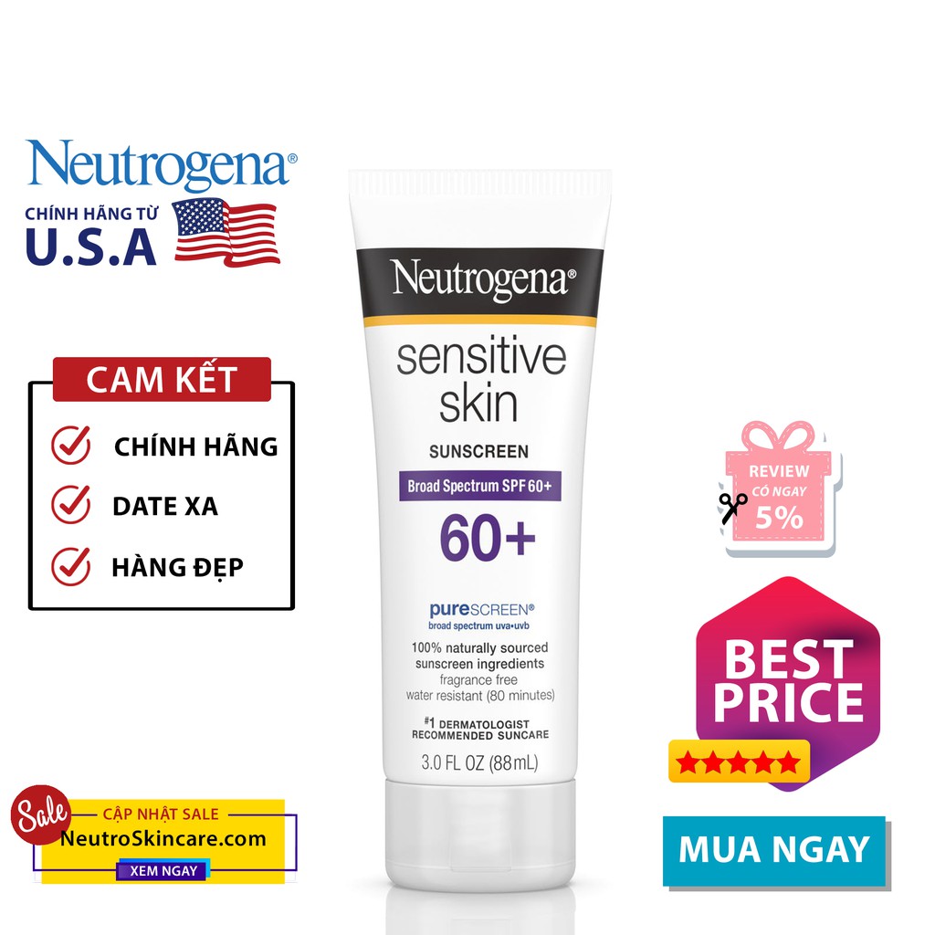 Kem chống nắng Neutrogena Sensitive Skin Sunscreen SPF 60