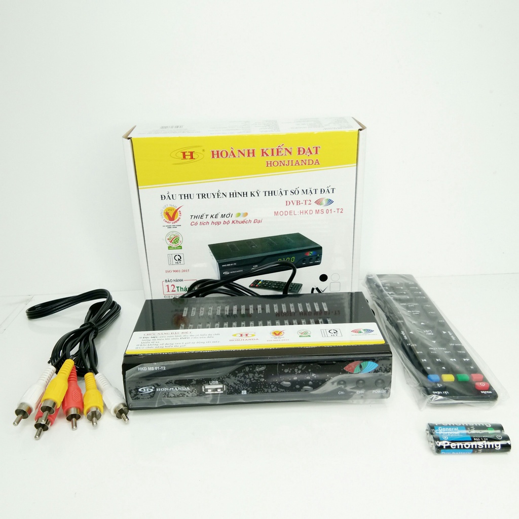 Combo tron bộ đầu thu DVB-T2 HKD MS01 + anten khuếch đại AVG + dây 15 mét - Hàng Chính Hãng.