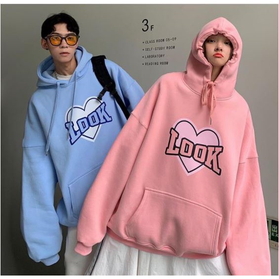 Áo Nỉ Bông Thời Trang UNISEX Hoạ Tiết Look Trái Tim Cute / HOODIE FREESIZE 💜 MiQa | BigBuy360 - bigbuy360.vn