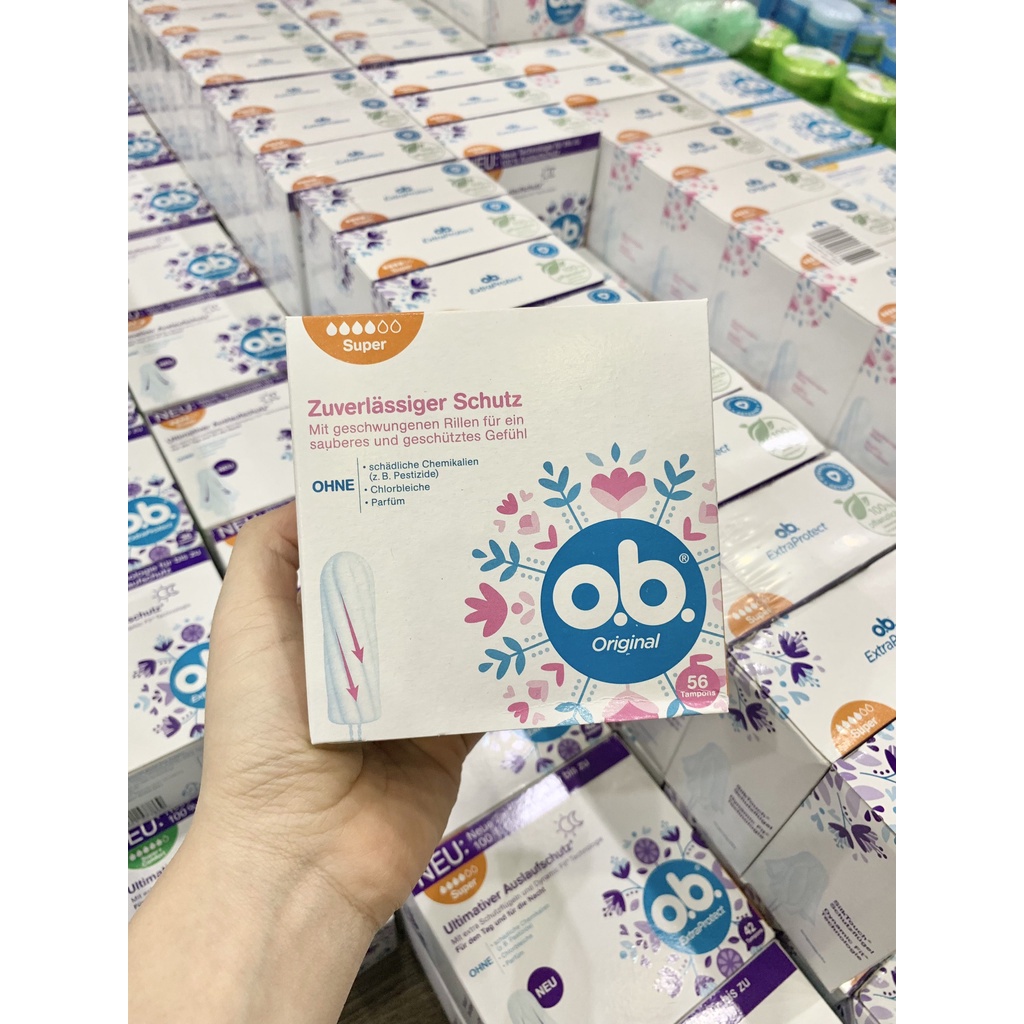 Băng vệ sinh Tampon Ob, Tampon Facelle Đức dạng nút chai