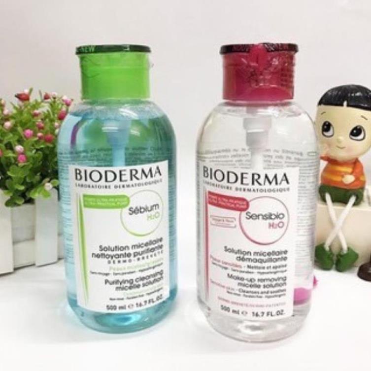 [FreeShip] Nước Tẩy Trang BIODERMA H2O Xanh, Hồng 500ML nút bấm và nút bật | BigBuy360 - bigbuy360.vn