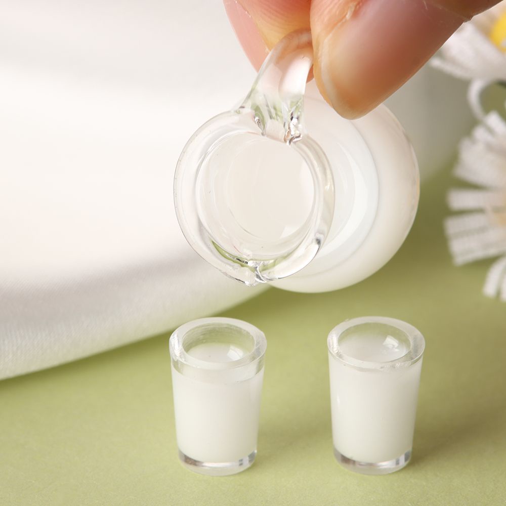 Bộ mô hình ly nước trái cây tỉ lệ 1 / 12 để trang trí nhà búp bê độc đáo