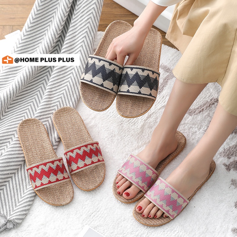 4 Style Bohemia Couples House Slippers Women/Men Beach Cool Linen Slipper Home Livingroom Slipper