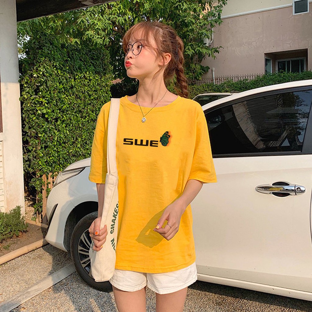 <<Daisy Fashion>>Áo Thun Tay Lỡ In Nhiệt Hình Bướm form Unisex nam nữ phong cách Ulzzang - ATIN02