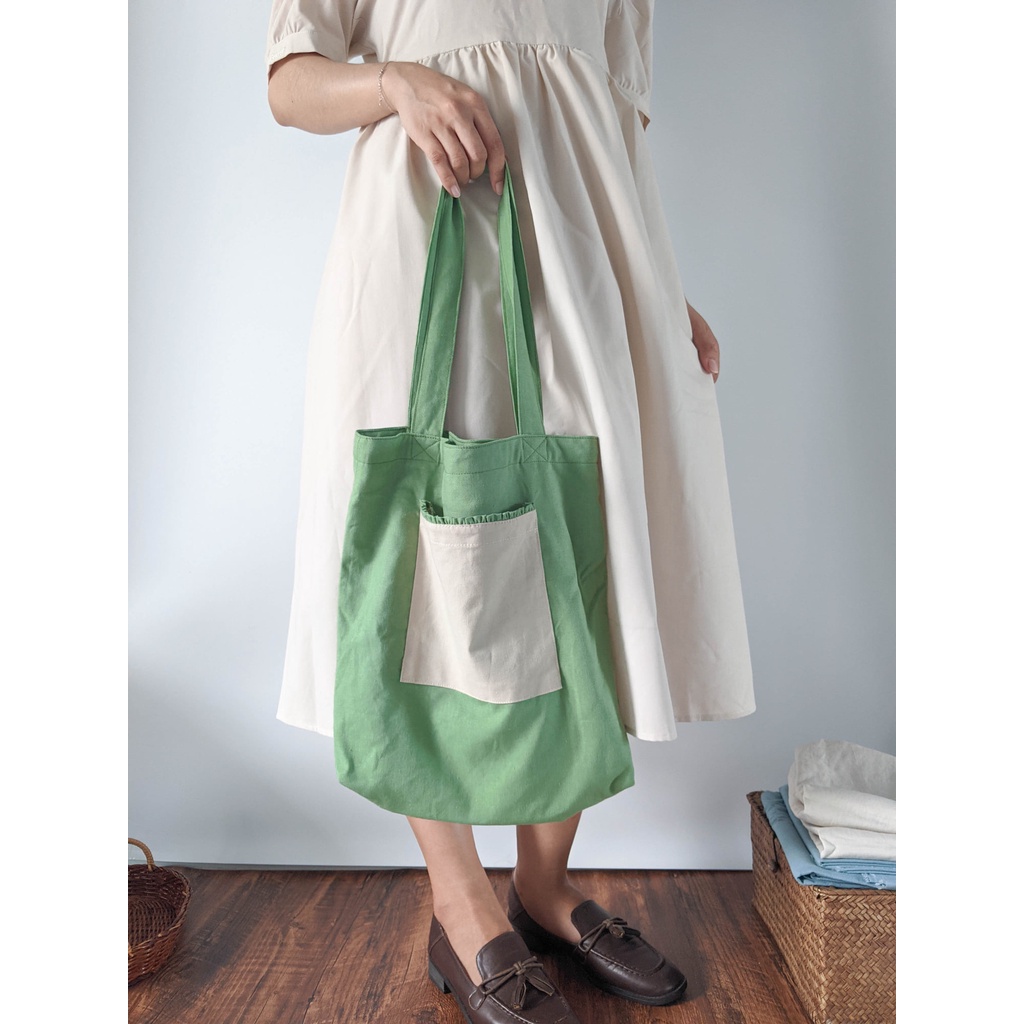Túi vải Grassy - Túi tote linen bột - Tiệm nhà Dẻ thumbnail