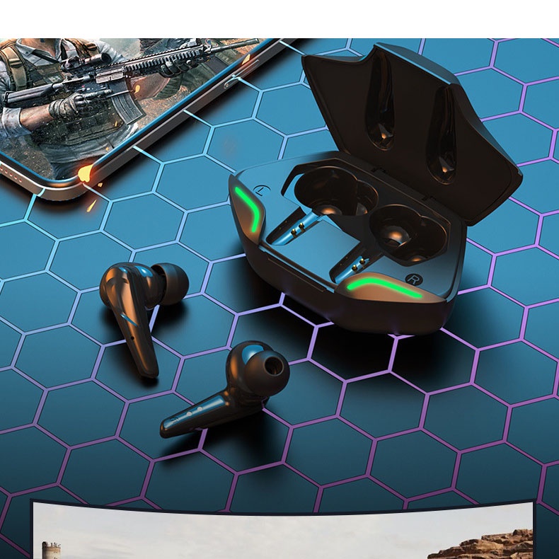 Tai nghe bluetooth Hitoor G11 game mô hình cảm ứng tws thể thao ngoài trời tai nghe không dây 5.0 với thùng sạc lưHitoor