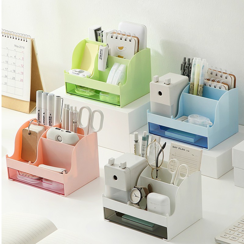 Kệ Đựng Mỹ Phẩm Để Bàn 5 NgănSHOPEMTRANG07Hộp nhựa 5 ngăn đựng đồ trang điểm/mỹ phẩm để bàn tiện dụng cho bạn gái