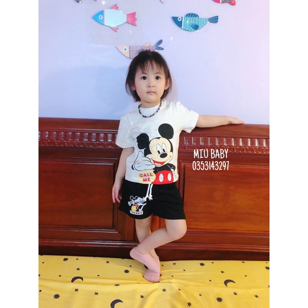 Set bộ Mickey thun cotton bé trai