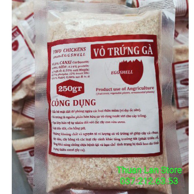 Vỏ Trứng Gà Bổ Sung Canxi và Khoáng Chất Cho Cây Trồng gói 250g