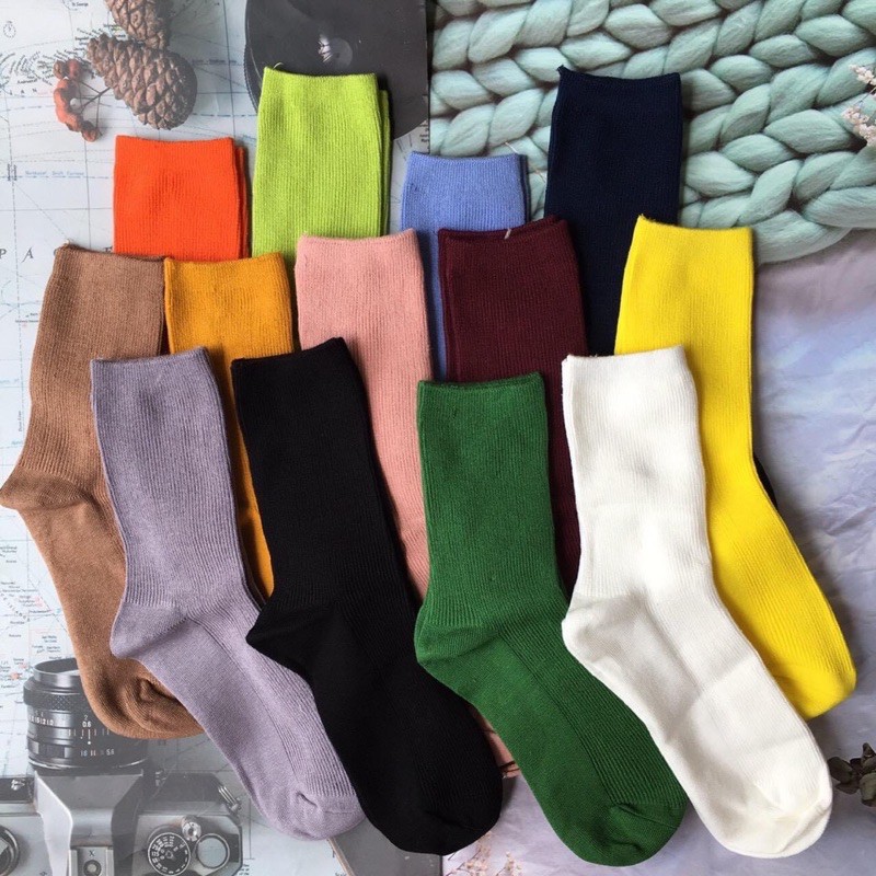 Vớ(Tất) Cổ Cao  Basic Unisex Kèm Ảnh_Clip Thật