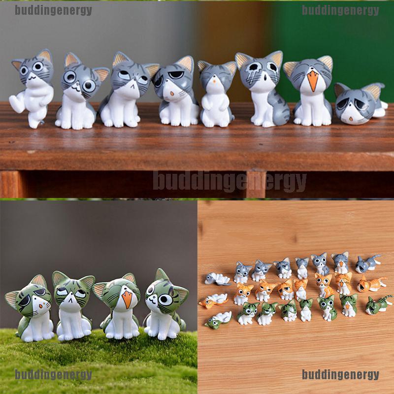 Bộ 8 Tượng Mèo Dễ Thương Trang Trí Tiểu Cảnh