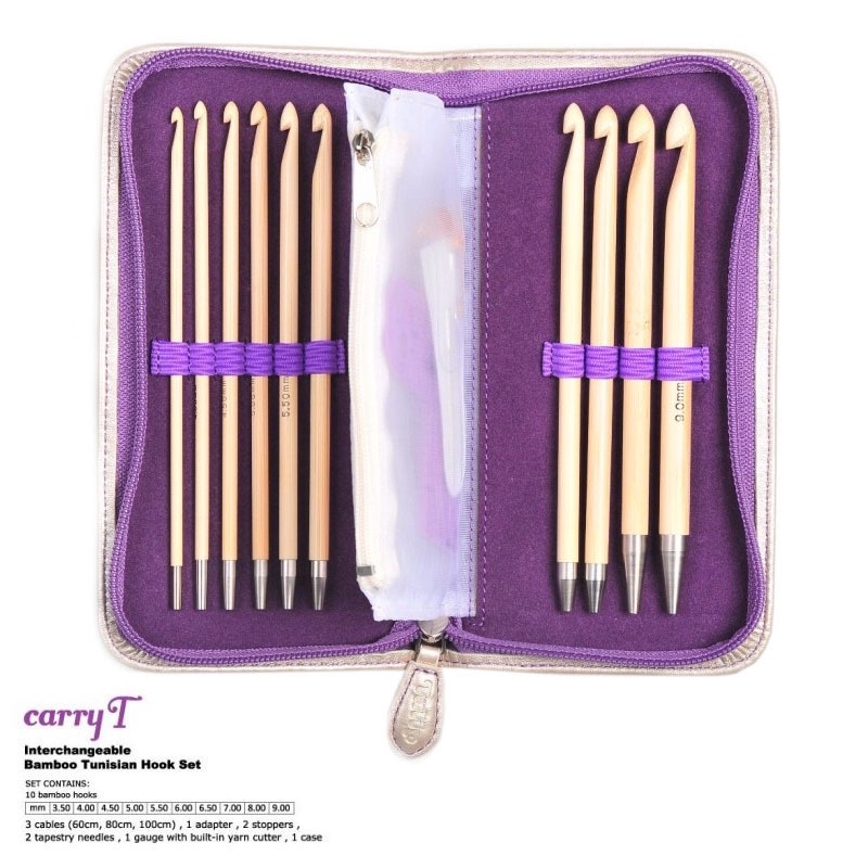 Tulip CarryT Interchangeable Bamboo Tunisian Hook Set