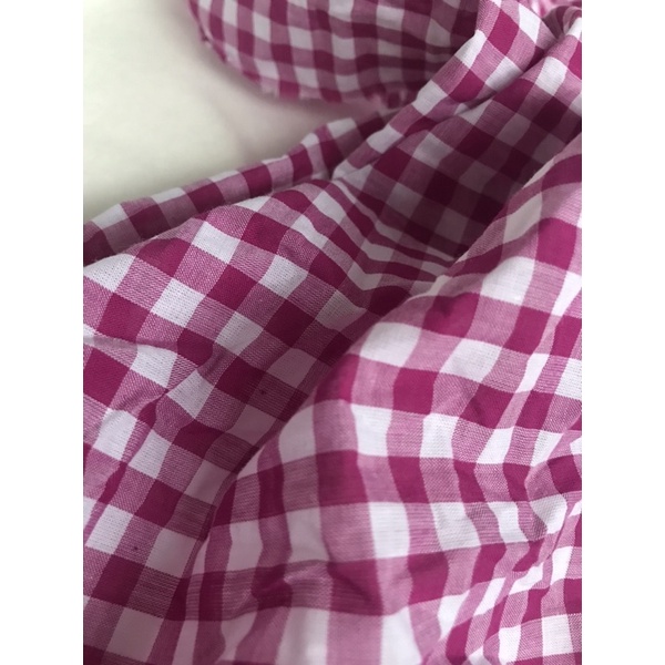 Vải thô carô tím cẩm