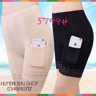 Quần đùi mặc trong váy cotton có túi