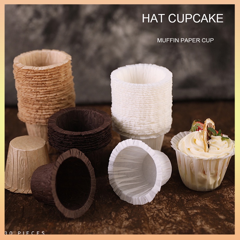Set 30 Cốc Giấy Làm Bánh Cupcake Chống Dầu Trang Trí Tiệc Cưới