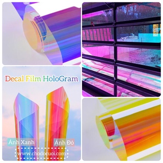 Giấy phim có keo dán Decal nhiều màu hologram khổ cỡ lớn 1m38 decal phản quang cầu vồng