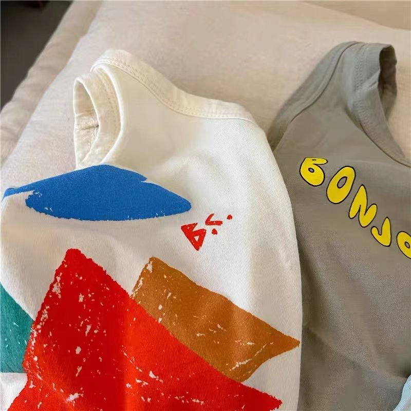 Áo Thun Cotton Không Tay In Hoạt Hình Thời Trang Mùa Hè Dành Cho Trẻ 2022