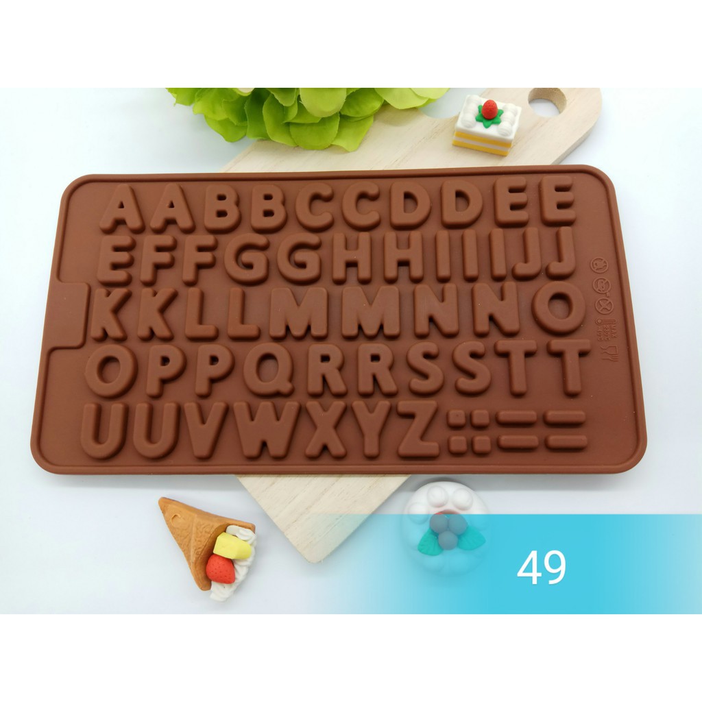 Khuôn silicon bảng chữ cái 1.7cm x 3mm đổ socola rau câu