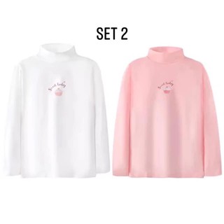 Combo 3 set áo cổ lọ cho bé trai, bé gái